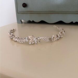 Elegant Silver Floral Headband